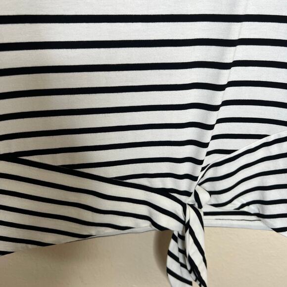 Chico's Black White Stripe Rayon Top Skirt 1 (8) - Picture 4 of 13